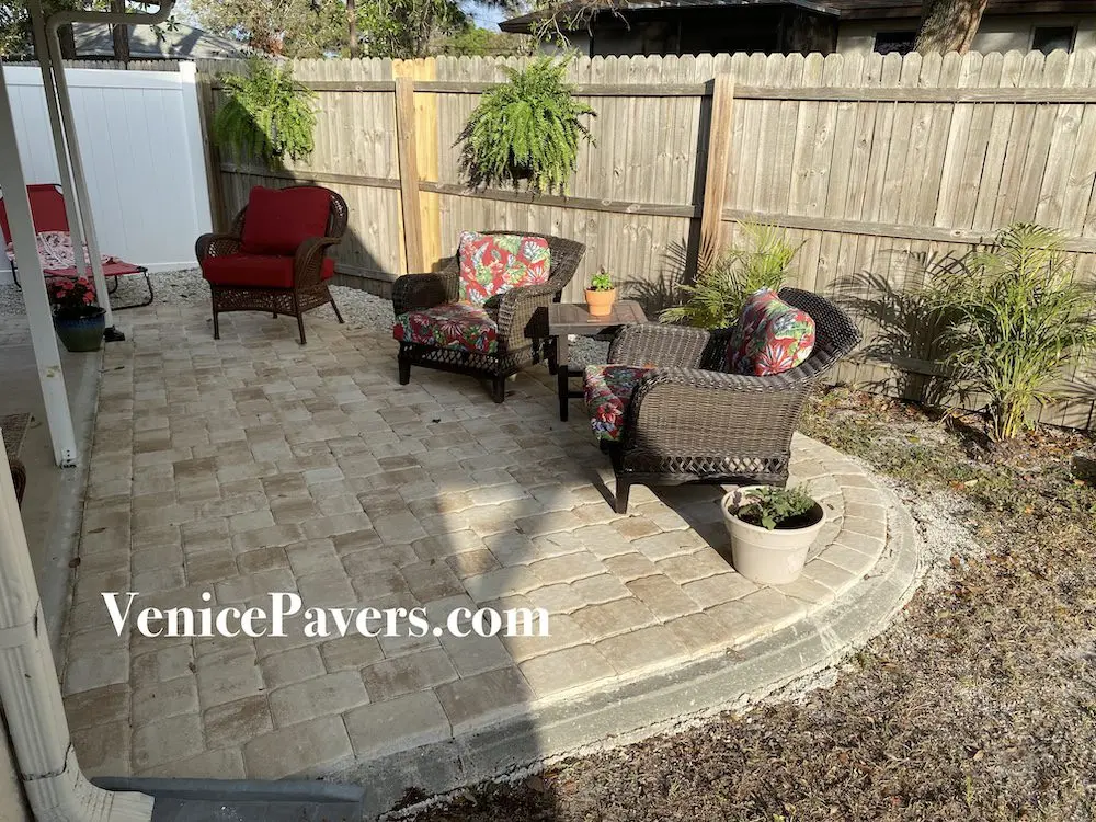 Paver patio extension in Venice, FL